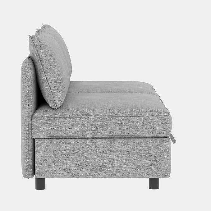 Loveseat Modular Storage Sectional Sofa Customizable Seating Group Sofa&ampCouch Convertible Lounge Sleeper Chaise Daybed with Movable Seat and Ottomans Chenille Upholstered Sofa Couch for Living Ro