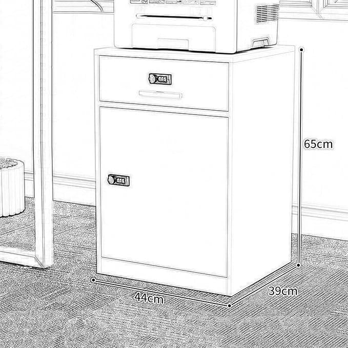 Filing Cabinet Small Cabinet Under Desk with Locking Drawer Cabinet File Information Cabinet Tin File Cabinet (Color : Black)