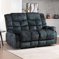 EBELLO Loveseat Recliner Sofa for Living Room Extra Wide Modern Overstuffed 2 Seat Reclining Manual Sofa Chair Breathable Fabric and Padded Cushion Green Grey