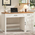 Vabches Farmhouse 47 Executive DeskComputer Desk with Drawers and Storage Cabinet Home Office Desk for Work and Study.