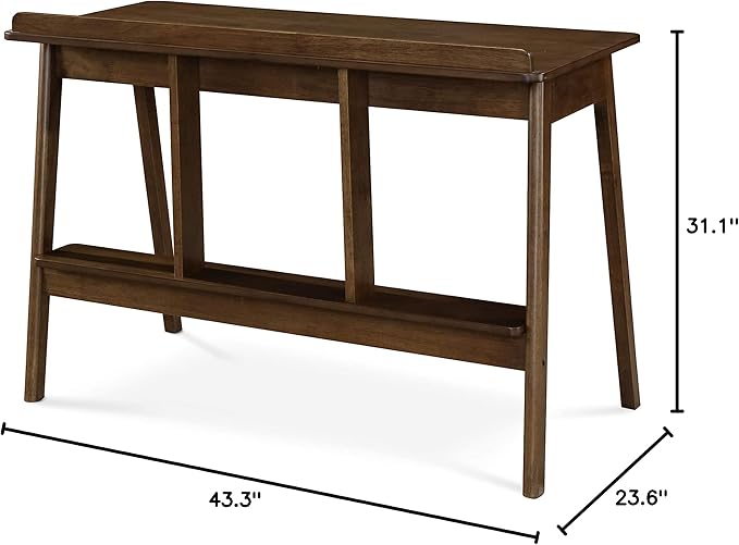 Finch Darren Home Office Desk with Drawer Mid Century Accent Desk 43 Inch Wide Simple Modern Study Table Walnut Brown