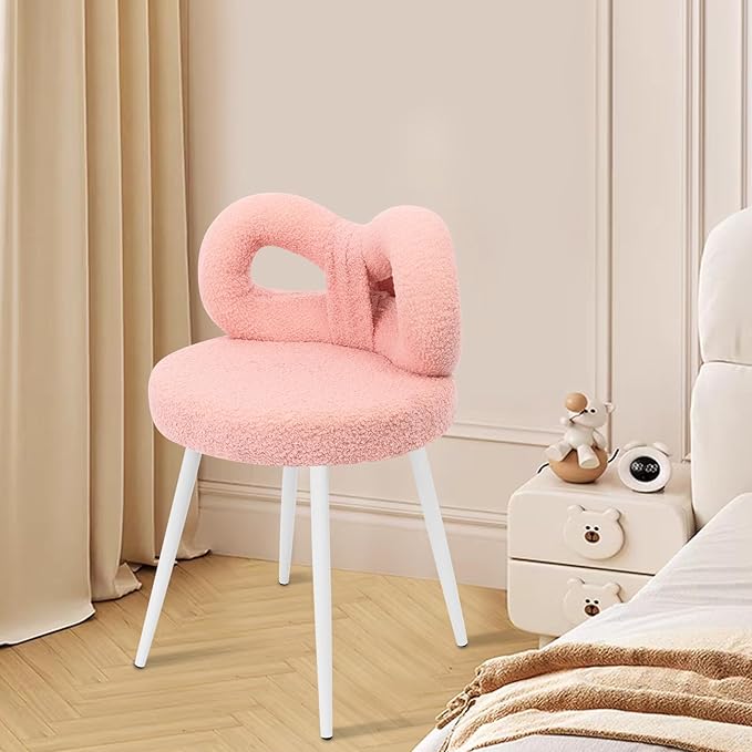 Chair upholstered Accent Chair Cute Bow Back Bedroom Living Room