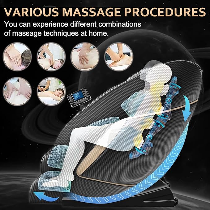 BILITOK Massage Chair Recliner with Zero Gravity with Full Body Air Pressure Speaker and Blue-Tooth Connection Easy to Use at Home and in The Office