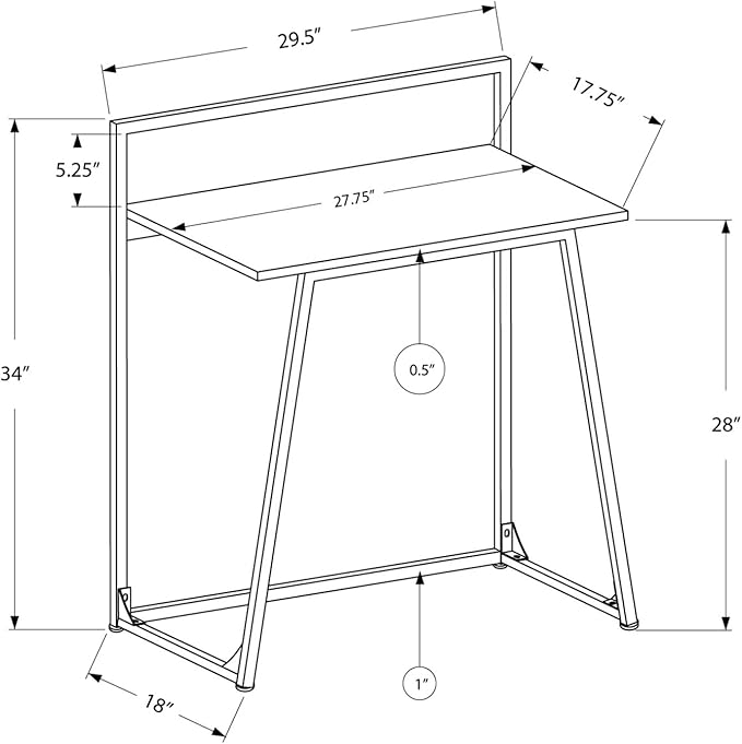 Penau Compact Computer Desk for Home Office 30L White Laminate Top with Metal Base Modern Sleek Design Easy Assembly Space-Saving Solution