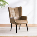 PU Leather Accent Chair Upholstered Living Room Chair with Soild Wood Leg Reading Armchair for Living Room Bedroom Home Office Amber JF635 HL593