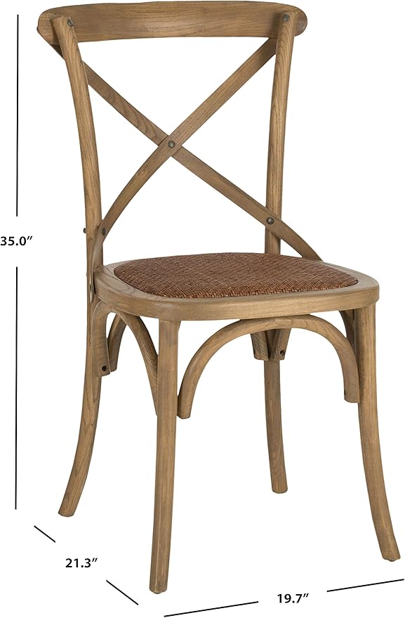Safavieh American Homes Collection Franklin Farmhouse X-Back Antique White Side Chair