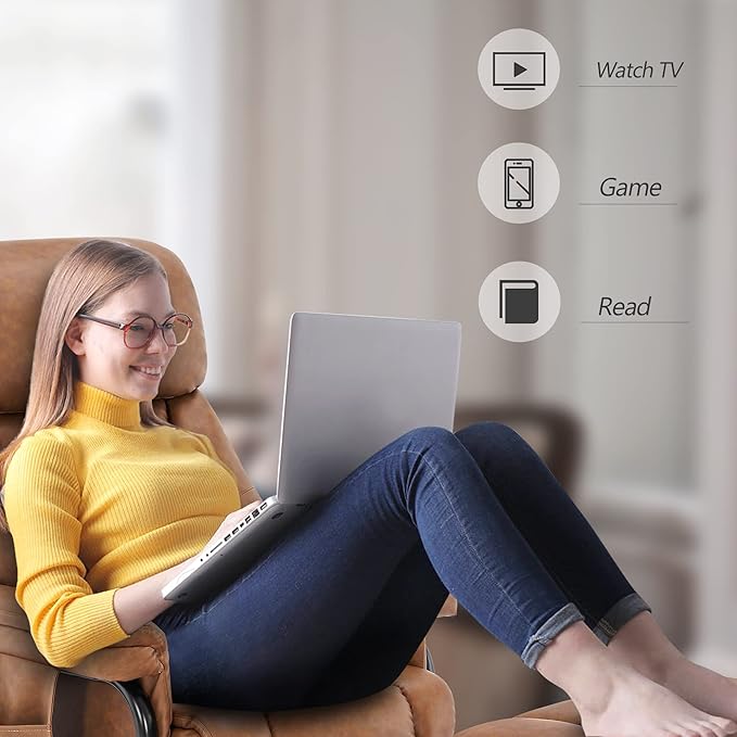 MCombo Swivel Recliner with Ottoman TV Chair with Vibration Massage Ideal for RV Small Space Living Room &amp Bedroom 4539 4828 (Faux Leather Saddle)