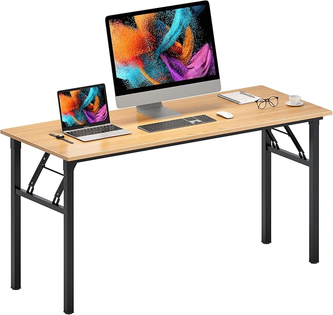 sogesfurniture Computer Desk Office Desk 59.8Inch Folding Table Laptop Desk Computer Table Workstation with BIFMA Certification No Assembly RequiredBlack BHUS-AC5-15260BB