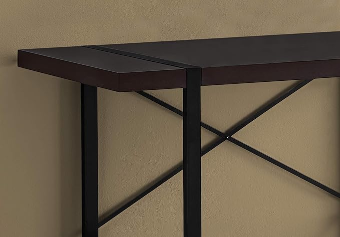 Computer Desk Home Office Laptop 48 l Work Brown Laminate Black Metal Contemporary Modern