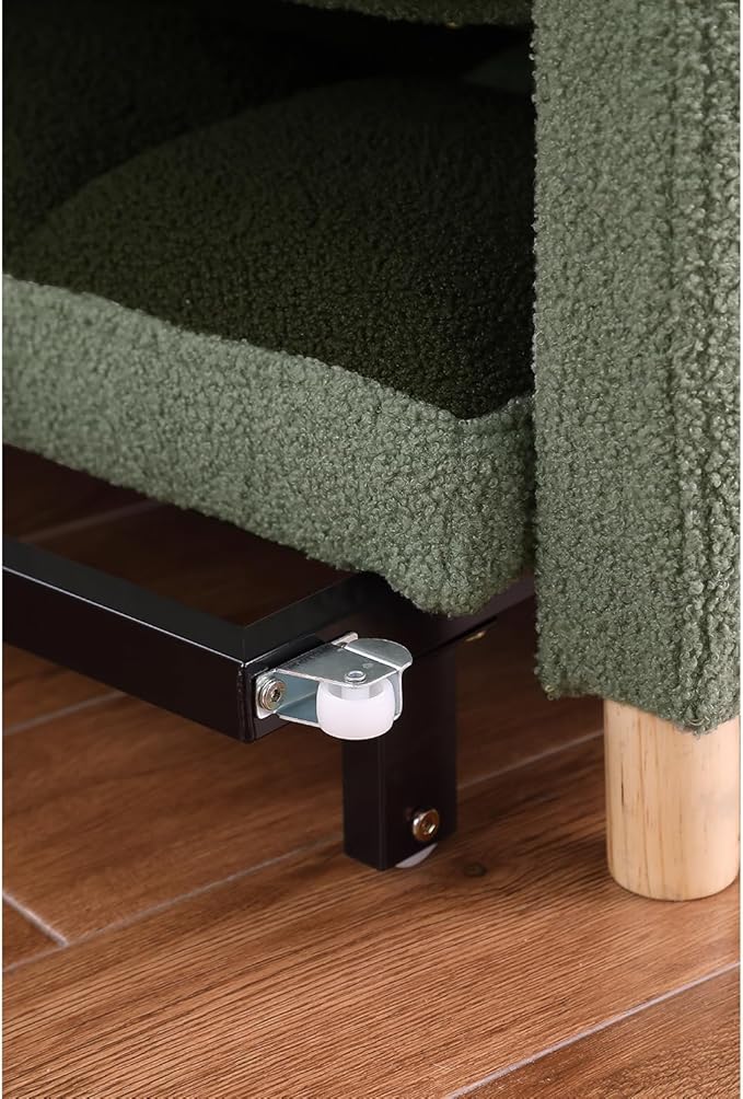 Sleeper Chair Pull Out Bed for Small Space Teddy Fabric Single Sofa Chair Bed with Adjustable Backrest