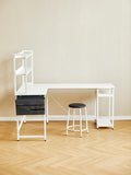 94.5 Inch Home Office Desk L Shape Gaming Desk with Storage Shelves and Stool