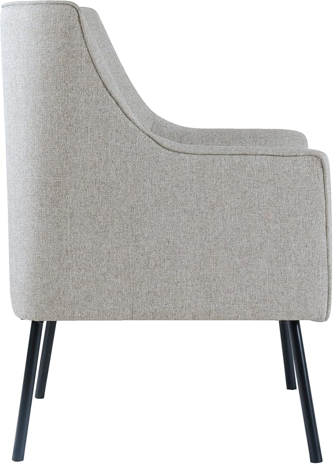 HomePop Modern Accent Chair Homepop Home Décor Accent Chairs for Living Room &amp Bedroom Fabric Reading Living Room Side Chair Single Sofa with Lounge Seat and Metal Legs - Sustainable Gray Wove