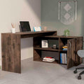 60 Inch Brown L Shaped Desk with Storage Large Computer Corner Home Office Desk with File Cabinet &amp 2 Storage Shelves Wood Corner Desk for Small Space Gaming Writing Work