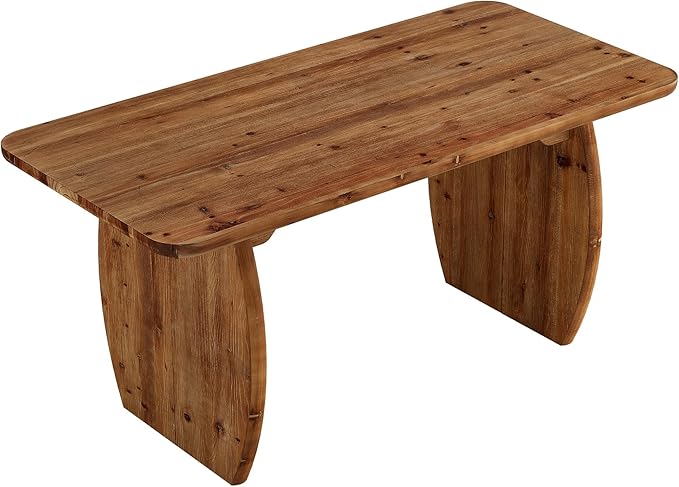 63-Inch Solid Wood Executive Desk Large Office Computer Desk with Sturdy Wooden Legs Farmhouse Writing Table Business Workstation for Home Office Brown