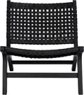 Safavieh Home Luna Black and Black Leather Woven Accent Chair
