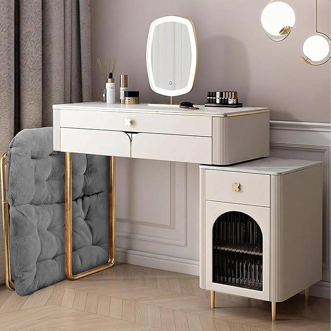 Comfy Saucer Chair for Adults Foldable Living Room Chairs Soft Faux Fur Lounge Chair for Bedroom Reading Chairs X-Large (Ottoman-Grey)