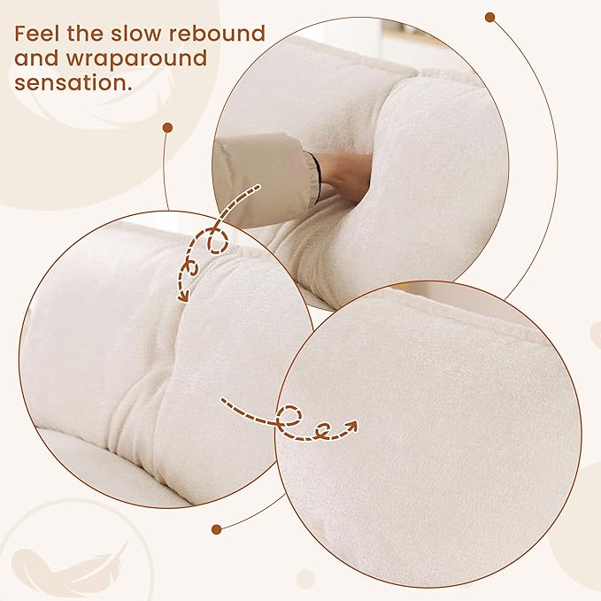 83 Loveseat SofaCloud Couch for Living RoomComfy Love Seat with Double Cushion2 PillowsRemovable Cover for Bedroom Apartment and Office