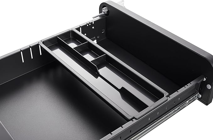 3 Drawer Mobile File Cabinet Under Desk OfficeSimple Style Versatile Storage Cabinet for Legal/Letter/A4 Files 5 Wheel Design Anti-Tilting Cold Rolled Steel Waterproof Moisture-Proof Black