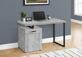 47 Modern Style Small Computer Desk Gaming Table with Storage Drawers Writing Desk with Reversible Setup for Home Office Grey