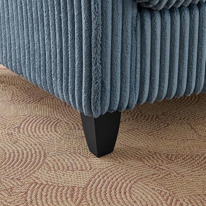 Polibi Lazy Comfortable Single-Person Sofa Chair with High-Resilience Cushion and a backrest Compact Single Seater for Living Room &amp Bedroom Blue