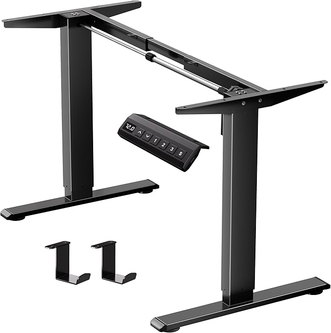 Electric Standing Desk FrameMemory Controller Height Adjustment176lbs Weight CapacityFor 37 to 77.5 DesktopErgonomic Sit Stand Desk Base for Home OfficeBlack Frame Only