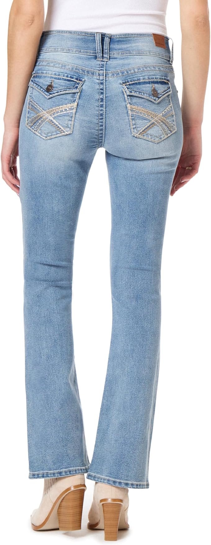 WallFlower Luscious Curvy Bootcut Jeans for Women Mid-Rise Insta Stretch Denim Size-Inclusive Juniors Jeans