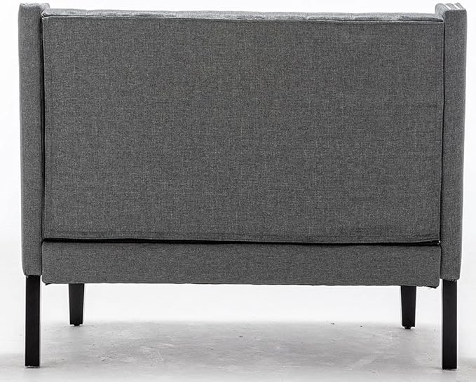 Andeworld Modern Loveseat Settee Bench Sofa Upholstered Banquette Couch for Dining Living Room Hallway or Entryway Seating Funiture with Wooden LegsSlate