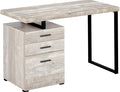 Computer Desk Home Office Laptop Left Right Set-up Storage Drawers 48 l Work Beige Laminate Black Metal Contemporary Modern
