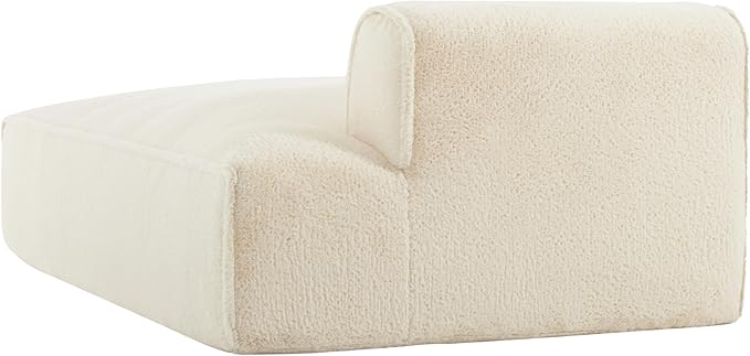Merax Modern Oversized Upholstered Floor Chaise Lounge Modular Single Sofa Couch Sleeper Bed with Foam-Filled No Assembly Required Biege