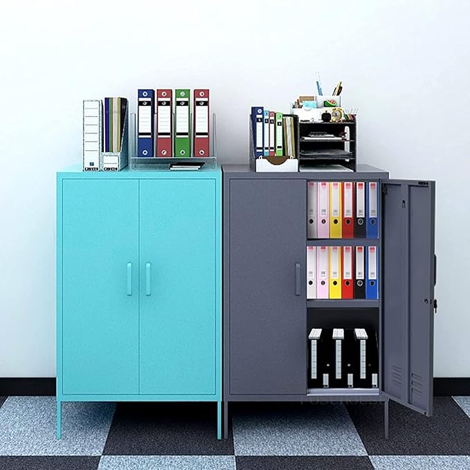 File Cabinet Metal File Cabinet Office Furniture Storage Cabinet Living Room Cabinet Household Side Cabinet Vertical File Cabinet (Grey)