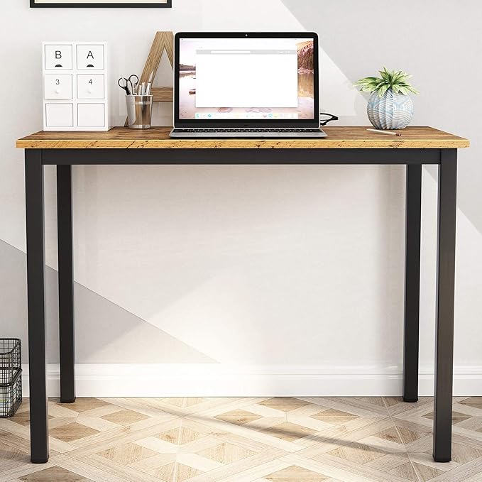 DlandHome 31.5 inch Computer Desk Home Office Table Writing Desk Study Table Gaming Desk Workstation (31.5 inch Rustic Brown)