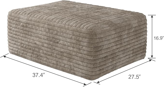 Boneless Foam Ottoman Module for Modular Sofa CouchesCorduroy Customizable Chaise Single/Double SeaterCamel