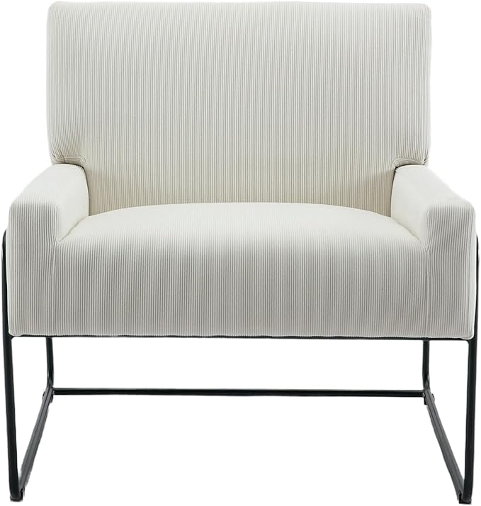 Accent Chair - Modern Industrial Slant Armchair with Metal Frame - Premium High Density Soft Single Chair for Living Room Bedroom