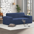 Vivvadecor 79 3-Seater Corduroy Sofa Sofa-in-a-Box Modern Floor Foam Couch with 24 Deep Seat No Assembly Needed Sofas for Compact Living Room Apartment Home Office Deep Blue