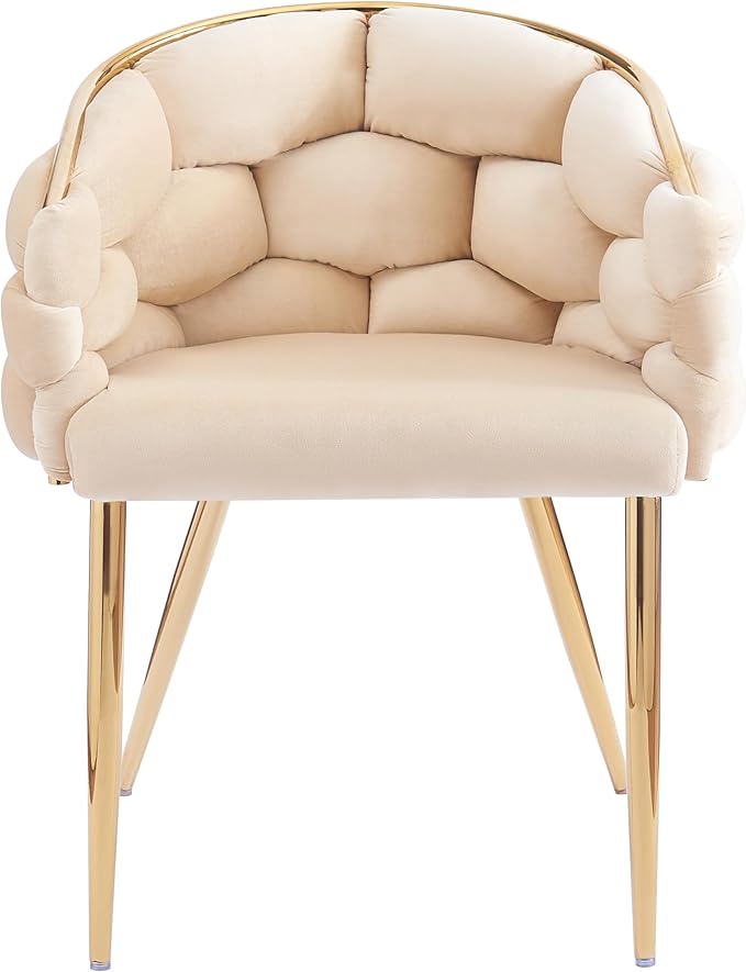 Luxury Handmade Accent Chair with Gold Legs Modern Velvet Armchair for Living Room and Bedroom
