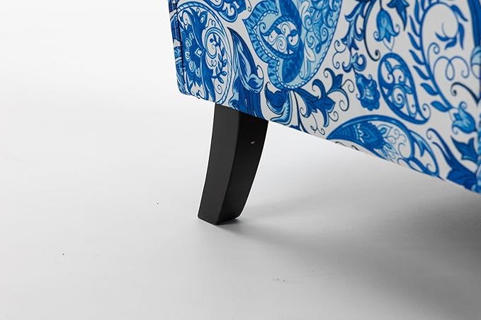 Modern Comfortable Reading ChairElegance Classic ArmchairRefined Stylish Decorative Chair for ApartmentLiving RoomBedroomReception AreaBlue and White Stripes