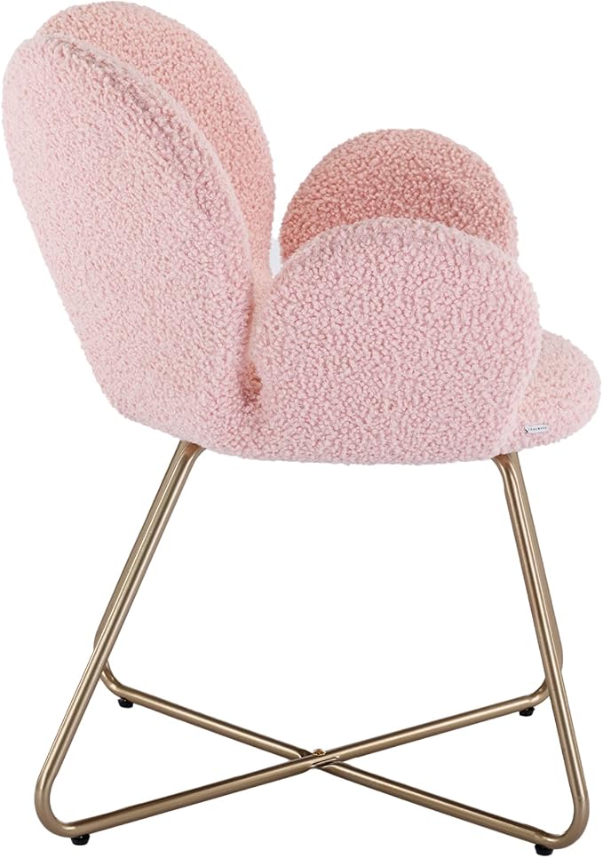 Modern Velvet Accent Chair Comfy Cute Upholstered Vanity Desk Chair w/Metal Legs Soft CushionArmchair for Living Room 2PC/Set