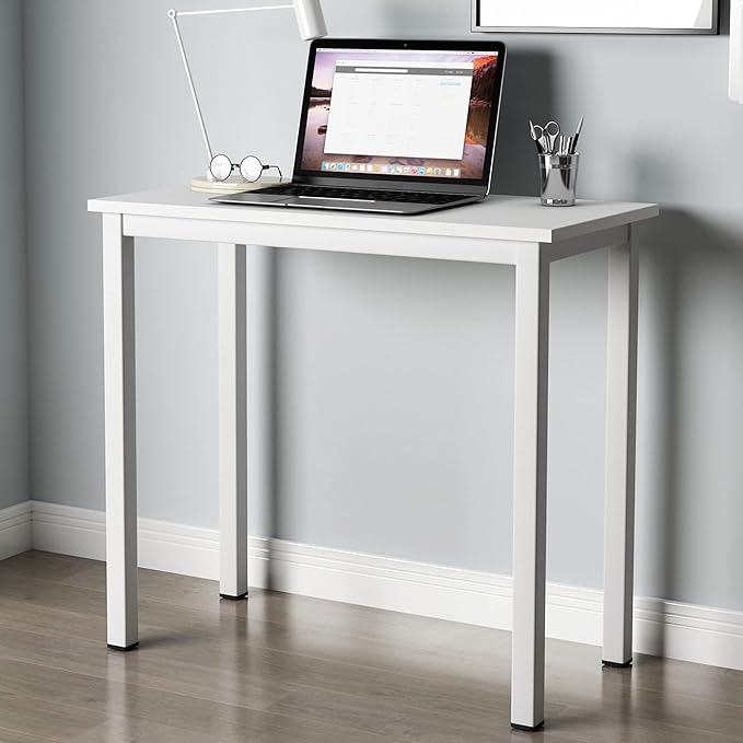 soges 31.5 inches Small Desk Writing Study Worksation for Home Office Computer Desk White YL-AC3-80WW