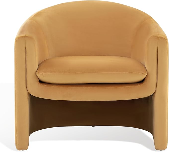 SAFAVIEH Couture Collection Laylette Pumpkin Velvet Accent Chair (Fully Assembled)