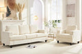 PUREMIND 2 Piece Living Room Sofa Set Chenille Upholstery 3 Seater Couch and Armchair Set Solid Wood Frame Modern Sectional Couches for Living Room Office Apartment