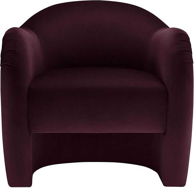Modway Compose Barrel Chair with Performance Velvet Fabric in Mulberry – Upholstered Accent Armchair with Curved Backrest – Cozy Lounge Chair for Reading – Round Comfy Single Sofa Club Chair