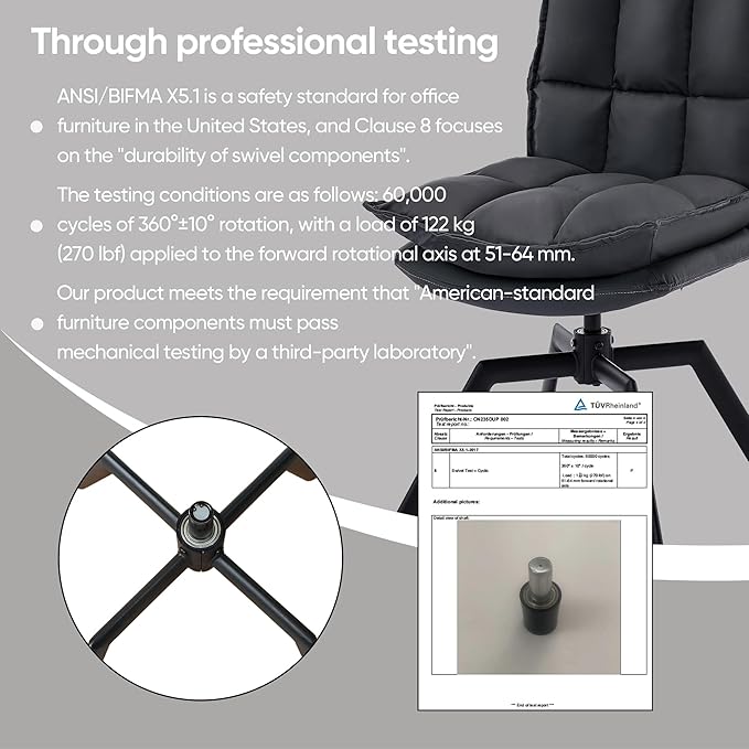 KEEZY Modern Accent Chair Set of 2 Cat-Scratch Leather Vanity Chair with 360° Auto Return Swivel High Density Padding &amp Metal Legs Ideal for BedroomLiving Room andHome Office（Grey）