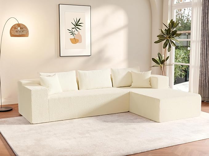 104 Sectional Couches for Living Room Modular Sectional Sofa with Deep Seat Cloud Couch for Living Room Bedroom L-Shape Couch with Chaise No Assembly Required (Plush Right Facing Chaise)