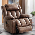Power Lift Recliner Chair for Elderly Electric Recliner Chairs for Adults with Massage and Heat Cup Holders Remote Control USB Ports Side Pockets Leather (Ochre)