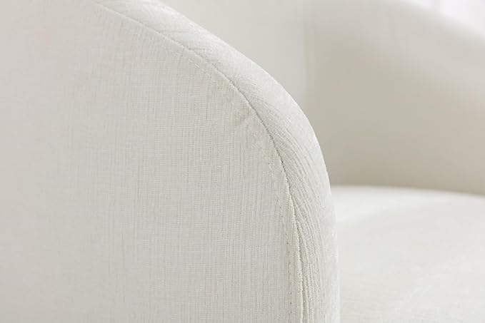 Swivel Accent Chair Recliner Modern Comfy Barrel Chairs for Living Room and Bedroom Cozy Upholstered Small Reading Chairs with 360-Degree RotationIvory