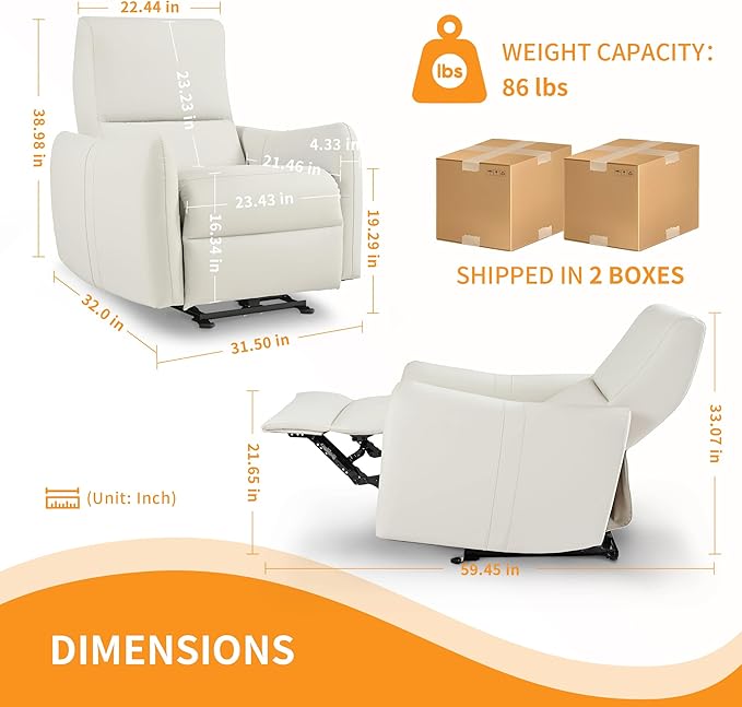 Wall Hugger Power Recliner Chair Zero Wall Electric Recliner Chairs with USB Port Space Saving Large Recliner for Living Room RV Home Theater