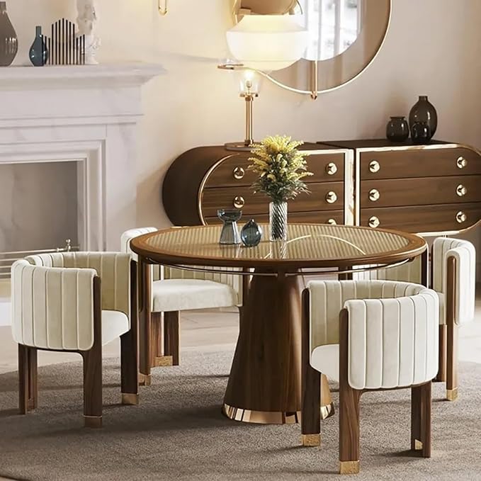 Velvet Fluted Accent Chair for Living Room with Wood Frame High Resilience Foam Elegant Modern Armchair (Beige)