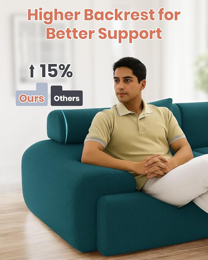Soft Boneless Lounge Couch for Apartment Living Ideal for Renters &amp Small Homes Casual Seating for Relaxing in Living Rooms