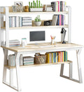 Computer Desk with Hutch and BookshelfHome Office Desk Study Writing Desk for Small SpaceWood Pc Table with Storage Shelves Modern Gaming Desk(39 inch White)