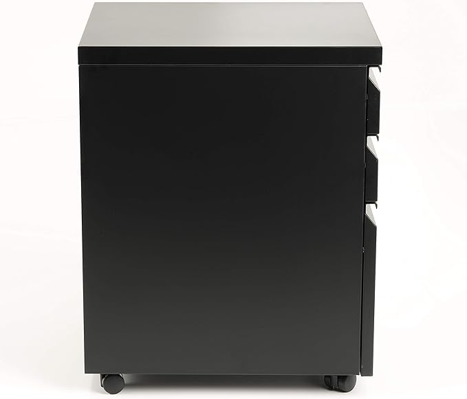American Furniture Classics 23001 Metal File Cabinet Black Powder Coated Steel